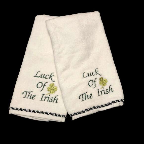 Aussino “Luck of the Irish” Hand Towels, Guest Towels x2 - Picture 1 of 9